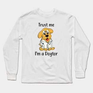 Funny Dog Doctor Cartoon Long Sleeve T-Shirt